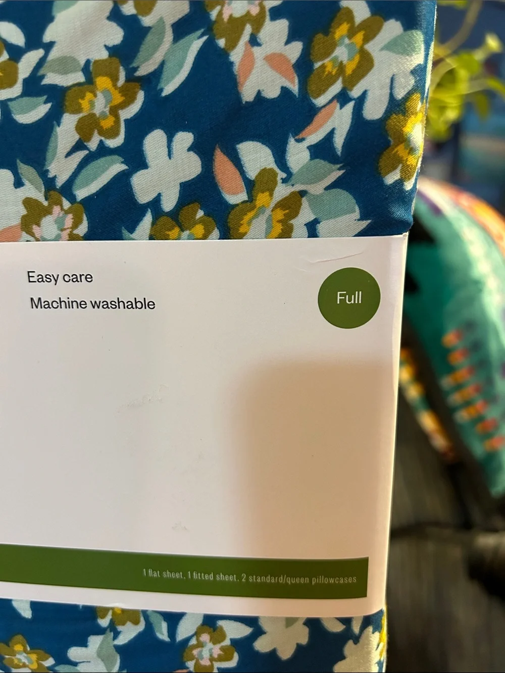 Room Essentials Cotton Blend Floral Sheet Set - Teal, White & Gold